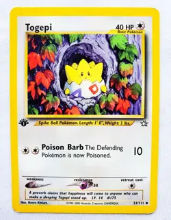 Togepi #51 1st Edition Neo Genesis Set WOTC Vintage Pokemon Card 2000 51/111 - Image 1