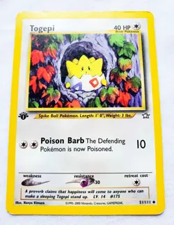 Togepi #51 1st Edition Neo Genesis Set WOTC Vintage Pokemon Card 2000 51/111 - Image 3