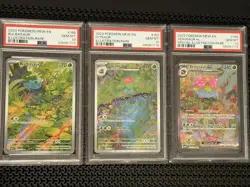 Pokemon 151 Bulbasaur Ivysaur Venasaur EX PSA 10 Sequential ID/Art Set of 3 - Image 1