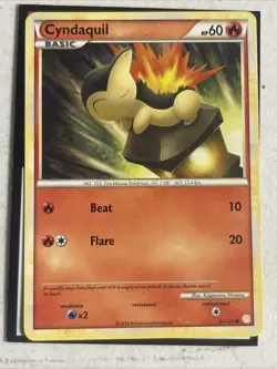 2010 Pokemon Cyndaquil HeartGold SoulSilver C 61/123 (MODERATELY PLAYED) - Image 1