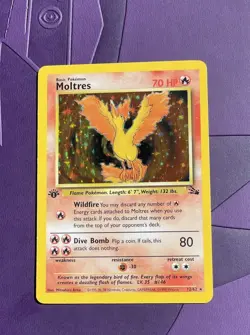1999 Pokemon TCG Fossil 1st edition Moltres Holo 12/62 - Pristine - NM - Image 3