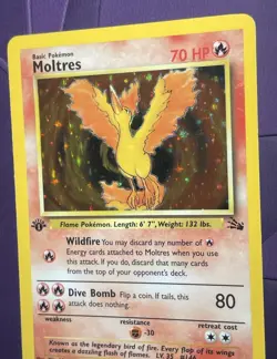 1999 Pokemon TCG Fossil 1st edition Moltres Holo 12/62 - Pristine - NM - Image 4