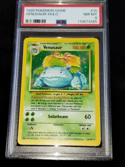 Pokemon 1999 Base Set Venusaur Holo 15/102 PSA 8 Near Mint - Image 1