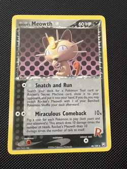 Rocket's Meowth 46/109 Team Rocket Returns Regular - Vintage Pokemon TCG - Image 1