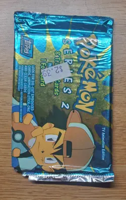 2000 topps pokemon tv animation series 2 blue. Tear on the corner of pack - Image 2