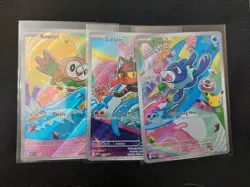First Partner Illustration Collections Rowlet, Litten, Popplio Pokemon NM/NM/MP - Image 1