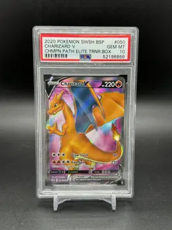 2020 Pokemon Champions Path ETB Promo Charizard V SWSH050 PSA Gem Mint 10 - Image 1
