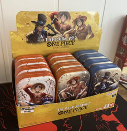 One Piece TCG Tin Set Vol 2 Display of 12 Tins Bandai No Packs or Promos - Image 3