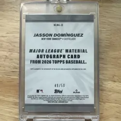 2026 Topps Jasson Dominguez Auto Relic 49/50 New York Yankees - Image 2