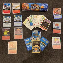 Club Penguin Trading Cards And Pencil Tin. 10 Shiny, Custom Cards, Gold Code - Image 1