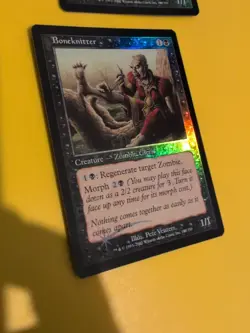 Boneknitter x2 Zombie Cleric Onslaught MTG Card Old vintage FOIL. Shooting star. - Image 2