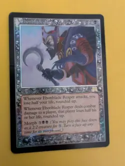 Ebonblade Reaper. Cleric Onslaught. MTG Card. Old vintage FOIL. Poor condition - Image 3