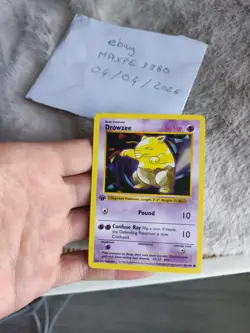 1st Edition shadowless Base Set MINT Drowzee English 049/102 1999 Pokemon card - Image 1