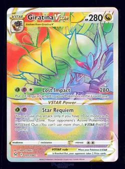 Pokemon Card Giratina VSTAR 201/196 Lost Origin Secret Rare Rainbow 2022 - Image 1