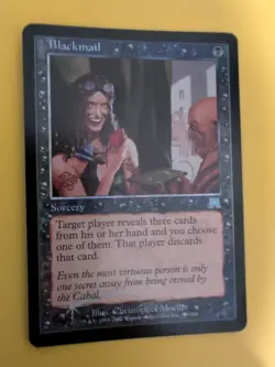 Blackmail. Sorcery Onslaught. MTG Card. Old vintage FOIL. Shooting star. - Image 2