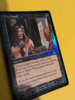 Blackmail. Sorcery Onslaught. MTG Card. Old vintage FOIL. Shooting star. - Image 3