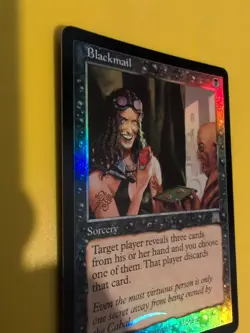 Blackmail. Sorcery Onslaught. MTG Card. Old vintage FOIL. Shooting star. - Image 4