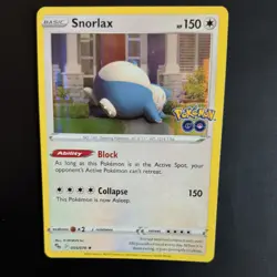 SNORLAX 055/078 POKEMON CARD (POKEMON GO SET) HOLO - Image 1
