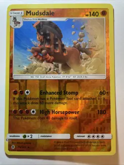 Mudsdale 76/145 Sm-Guardians Rising Reverse Holo Rare - Pokemon Card - Image 1