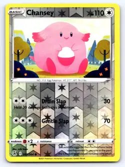 Chansey 202/264 Common Fusion Strike Pokemon Reverse Holo Near Mint - Image 1