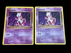 2016 Pokemon x2 Mewtwo TCG Holo Rare & Base EX Condition - Image 1