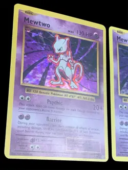 2016 Pokemon x2 Mewtwo TCG Holo Rare & Base EX Condition - Image 3