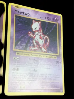 2016 Pokemon x2 Mewtwo TCG Holo Rare & Base EX Condition - Image 4