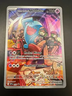 Pokemon TCG Team Rocket's Wobbuffet SVP 203 Black Star Promo - Image 1