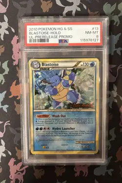 PSA 8 Blastoise Prerelease 2010 HG&SS Unleashed Promo Holo Rare 13/95 Pokemon - Image 3