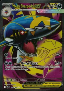 Mega Sharpedo ex 113/094 Ultra Rare Phantasmal Flames Pokemon NM - Image 1