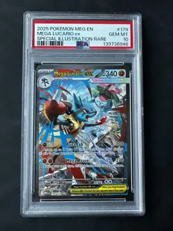 PSA 10 Mega Lucario ex 179/132 Pokemon Mega Evolutions Graded Card - Image 1