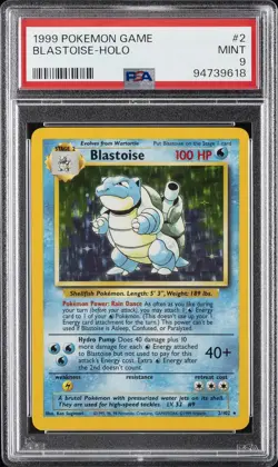 1999 POKEMON BASE SET UNLIMITED #2 BLASTOISE-HOLO PSA 9 - Image 1