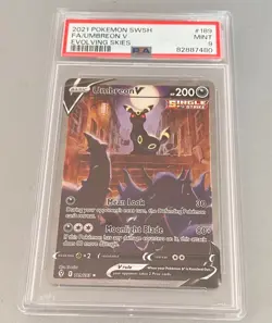 2021 POKEMON SWORD & SHIELD EVOLVING SKIES #189 FULL ART/UMBREON V PSA 9 - Image 2