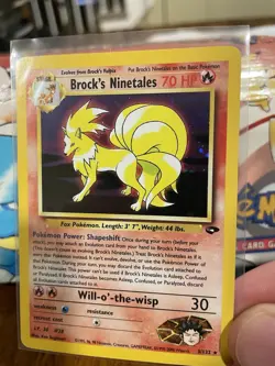 Pokemon TCG Brock's Ninetales Unlimited Holo Rare Card Gym Challenge 3/132 - Image 1