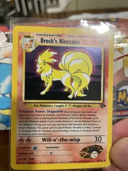 Pokemon TCG Brock's Ninetales Unlimited Holo Rare Card Gym Challenge 3/132 - Image 2