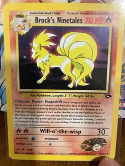 Pokemon TCG Brock's Ninetales Unlimited Holo Rare Card Gym Challenge 3/132 - Image 3