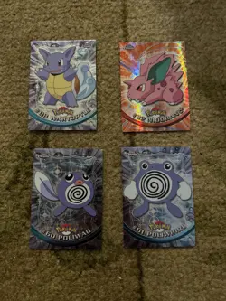 Lot of Pokemon Topps Chrome Holo Cards: Wartortle, Poliwag, Poliwhirl, Nidoran - Image 1