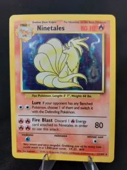 Ninetales 12/102 - Base Set Holo Rare Vintage WoTC 1999 Pokemon TCG - MP - Image 1