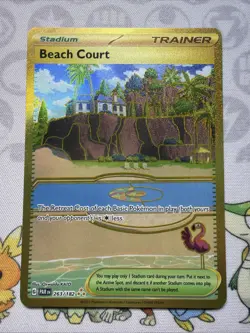 Beach Court 263/182 Hyper Rare Pokemon TCG SV04: Paradox Rift NM - Image 1