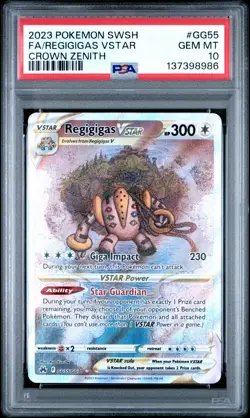PSA 10 REGIGIGAS VSTAR GG55 POKEMON SWSH CROWN ZENITH FULL ART GEM MINT - Image 1