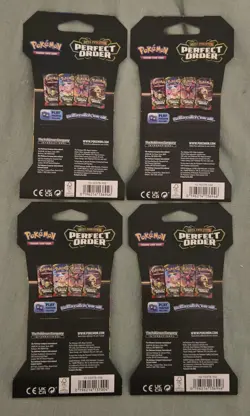Lot Of 4 Mega Evolution Pokemon TCG Perfect Order Sleeved Booster Packs - Image 2