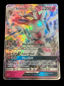 Pokemon Sylveon GX Full Art Holo Card Sm-Guardians Rising - Ultra Rare LP/Dent - Image 1