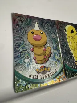 Weedle #13 Kakuna #14 Beedrill #15 Holo Foil Black Logo Topps Pokemon Card NM - Image 3