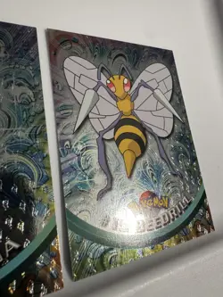 Weedle #13 Kakuna #14 Beedrill #15 Holo Foil Black Logo Topps Pokemon Card NM - Image 5