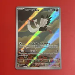 Pokemon TCG Bombirdier Holo Card Scarlet Violet Base Set Full Art 219/198 NM M - Image 1
