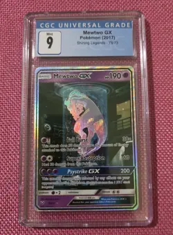 Mewtwo GX 78/73 Shining Legends Holo Full Art Pokemon Card CGC 9 - Image 1