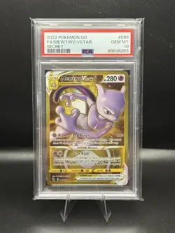 2022 POKEMON GO SECRET #086 FULL ART/MEWTWO VSTAR PSA 10 - Image 1