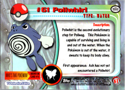 Poliwhirl #61 - Pokemon Topps - Black Logo - Image 2