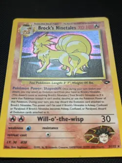 Pokemon TCG Brock's Ninetales Unlimited Holo Rare Card Gym Challenge 3/132 - Image 2