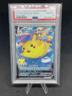 2021 Pokemon Flying Pikachu VMAX 007/025 Celebrations Full Art PSA 10 GEM MINT - Image 1